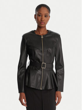 Rinascimento Rinascimento Geacă din imitație de piele CFC0125192003 Negru Slim Fit