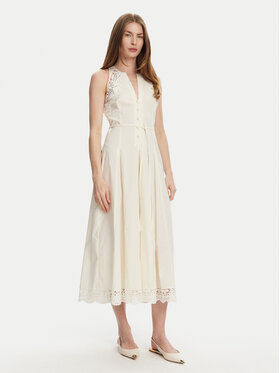 TWINSET TWINSET Коктейлна рокля 251TT2090 Екрю Regular Fit