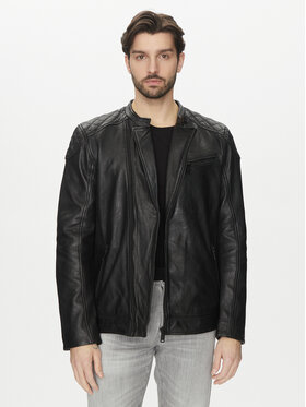 Mustang Mustang Lederjacke Rivo 310-24-050 Schwarz Regular Fit