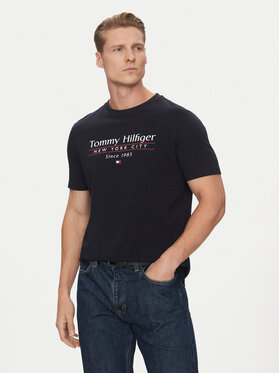 Tommy Hilfiger Tommy Hilfiger Tricou Center Stack MW0MW38621 Bleumarin Regular Fit