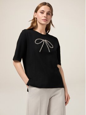 Oltre Oltre T-Shirt G419J004220N033 Czarny Regular Fit