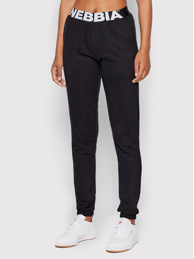 NEBBIA NEBBIA Spodnji del trenirke Iconic 408 Črna Relaxed Fit