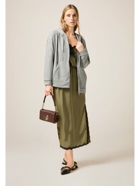 Oltre Oltre Spódnica midi 1008J000304N035 Zielony Regular Fit