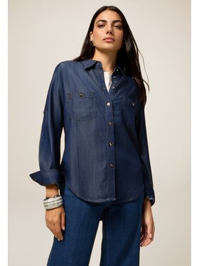 Oltre Oltre Camicia 5641R002997N034 Blu Baggy Fit