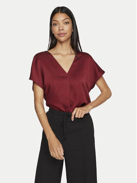 Vila Vila Bluzka Elliette 14089239 Bordowy Regular Fit