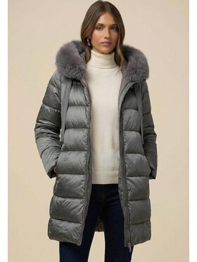 Oltre Oltre Giubbotto piumino F007R001487N013 Grigio Baggy Fit