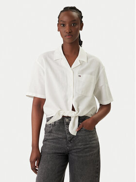 Tommy Jeans Tommy Jeans Cămașă DW0DW22210 Alb Relaxed Fit
