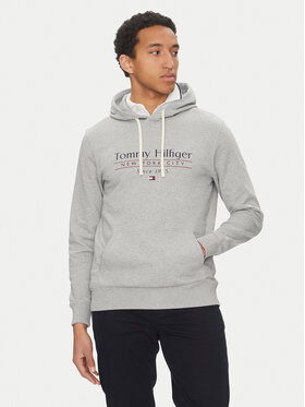 Tommy Hilfiger Tommy Hilfiger Bluza Center Stack MW0MW38672 Szary Regular Fit