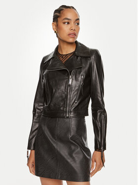 Elisabetta Franchi Elisabetta Franchi Geacă de piele GD-44Z-46E2 Negru Regular Fit