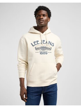 Lee Lee Bluzka BIG LOGO HOODIE Biały Regular Fit