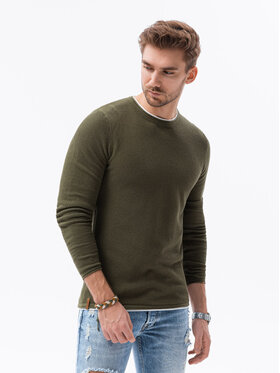 Ombre Ombre Sweter E121 Khaki Regular Fit