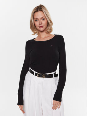 Tommy Hilfiger Tommy Hilfiger Блуза WW0WW38869 Черен Slim Fit