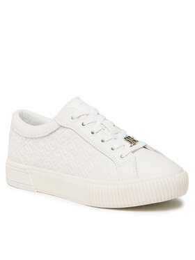 Tommy Hilfiger Tommy Hilfiger Sneakers Th Monogram Leather Sneaker FW0FW06858 Blanc