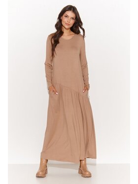 Numinou Numinou Sukienka codzienna NU456 Brązowy Comfortable Fit