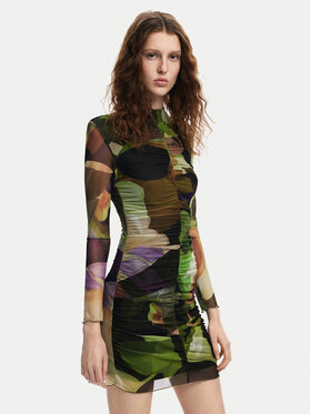 Desigual Desigual Повсякденна сукня Camouflage Lacroix 24WWVK36 Зелений Slim Fit