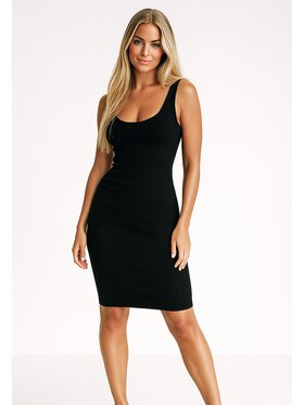 Nudyess Nudyess Sukienka letnia Melanie Mimi z prążka Czarny Fitted Fit