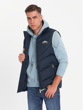 Ombre Ombre Kamizelka OM-JAVJ-0210 Granatowy Regular Fit