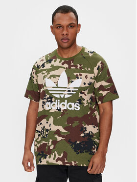 adidas adidas Marškinėliai Camo IS0215 Žalia Regular Fit