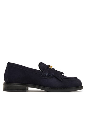 Tommy Hilfiger Tommy Hilfiger Loafersy Th Chain Fringe Suede Loafer FW0FW09918 Granatowy