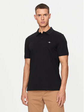 Gant Gant Polokošeľa Shield 2220 Čierna Slim Fit