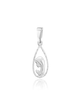 Fugart Fugart Naszyjnik Medalik z białego złota z diamentem 0.005 ct FD056-B585-B0.005 Biały
