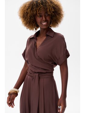 blue shadow blue shadow Bluzka Aria Brązowy Regular Fit