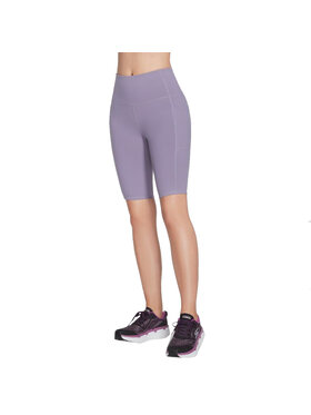 Skechers Skechers Szorty sportowe Skechers Go Walk High Waisted Bike Short Fioletowy Regular Fit