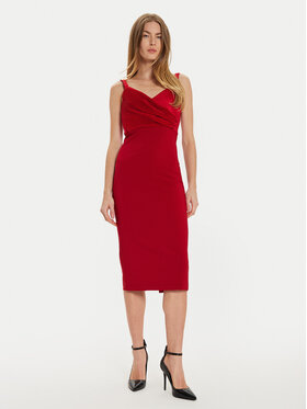Rinascimento Rinascimento Коктейльна сукня CFC0019703002 Червоний Slim Fit