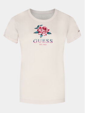 Guess T-shirt Ss Cn Glittery Rose W4RI37 JA914 Ružičasta Slim Fit