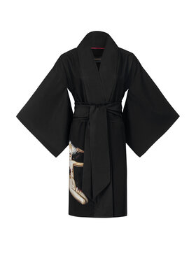 HAWROT HAWROT Sukienka codzienna Kimono BLONDI I DIABEŁ Czarny Oversize