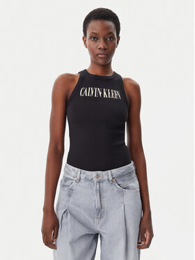 Calvin Klein Jeans Calvin Klein Jeans Top Varsity J20J225520 Crna Slim Fit