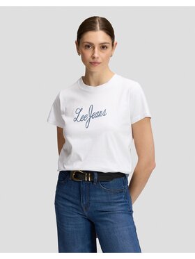 Lee Lee T-Shirt JEANS TSHIRT Biały Regular Fit