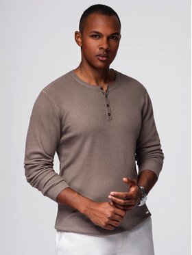 Ombre Ombre Svetr OM-SWSW-0182 Hnědá Regular Fit