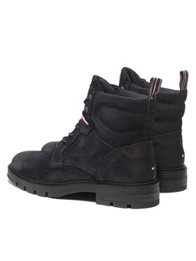 Tommy Hilfiger Zimske čizme Elevated Padded Suede Boot FM0FM03778 Tamnoplava