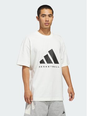 adidas adidas Koszulka techniczna Basketball Biały Loose Fit