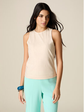 Oltre Oltre T-shirt G013J004370N013 Crema Slim Fit