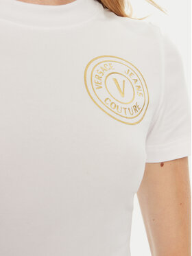 Versace Jeans Couture T-shirt 77HAHT00 Bijela Regular Fit