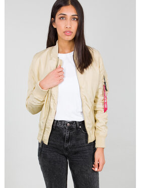 Alpha Industries Alpha Industries Kurtka bomber MA-1 TT Light Bomber Jacket Women Beżowy Slim Fit