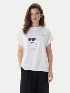 KARL LAGERFELD KARL LAGERFELD T-Shirt A2W17115 Biały Loose Fit