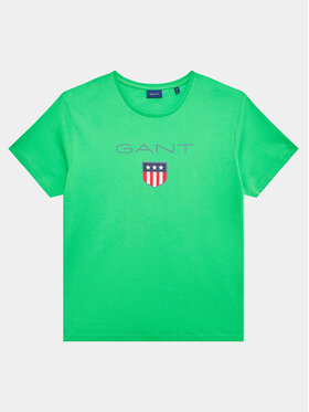 Gant Gant T-Shirt Shield 2003023 Zielony Regular Fit