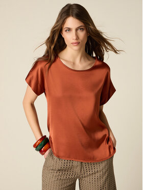 Oltre Oltre Bluzka 2516J000762N022 Brązowy Regular Fit