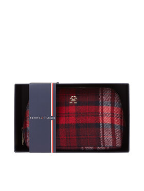 Tommy Hilfiger Neseser Washbag Check AW0AW158570GZ Crvena