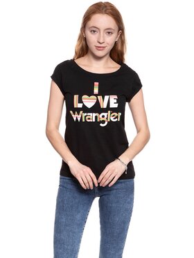 Wrangler Wrangler T-shirt I LOVE TEE Nero Regular Fit