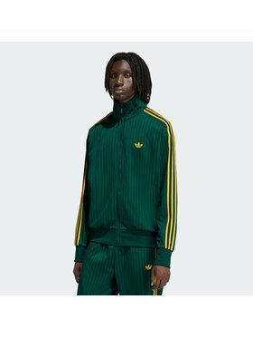 adidas adidas Bluza FIREBIRD LOOSE PINSTRIPES Zielony Loose Fit