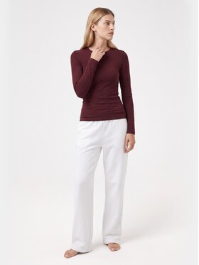 BASICLO BASICLO Longsleeve W-2253-184 Bordowy Slim Fit