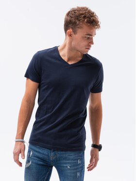 Ombre Ombre T-Shirt S1369 Granatowy Regular Fit