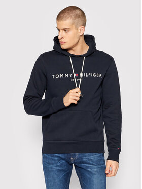Tommy Hilfiger Tommy Hilfiger Džemperis ar kapuci Core Logo MW0MW10752 Tumši zils Regular Fit