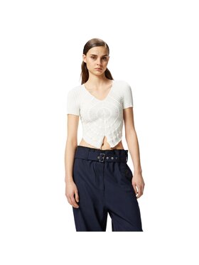PINKO PINKO T-Shirt Falterona maglia sunny Weiß Cropped Fit