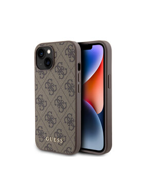 Guess Guess Etui na telefon 4G Metal Gold Logo Brązowy