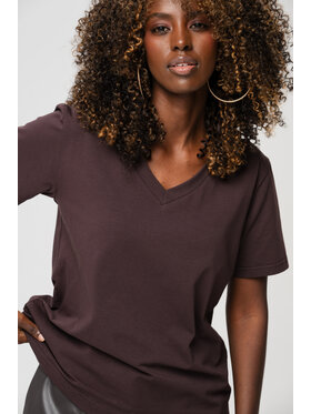 blue shadow blue shadow T-Shirt Mango Brązowy Regular Fit